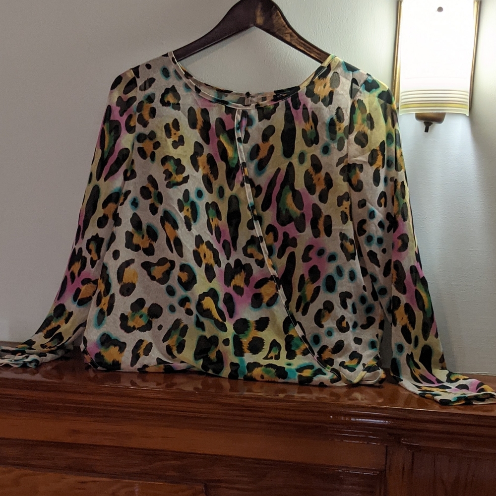 Leopard Print Sheer Top